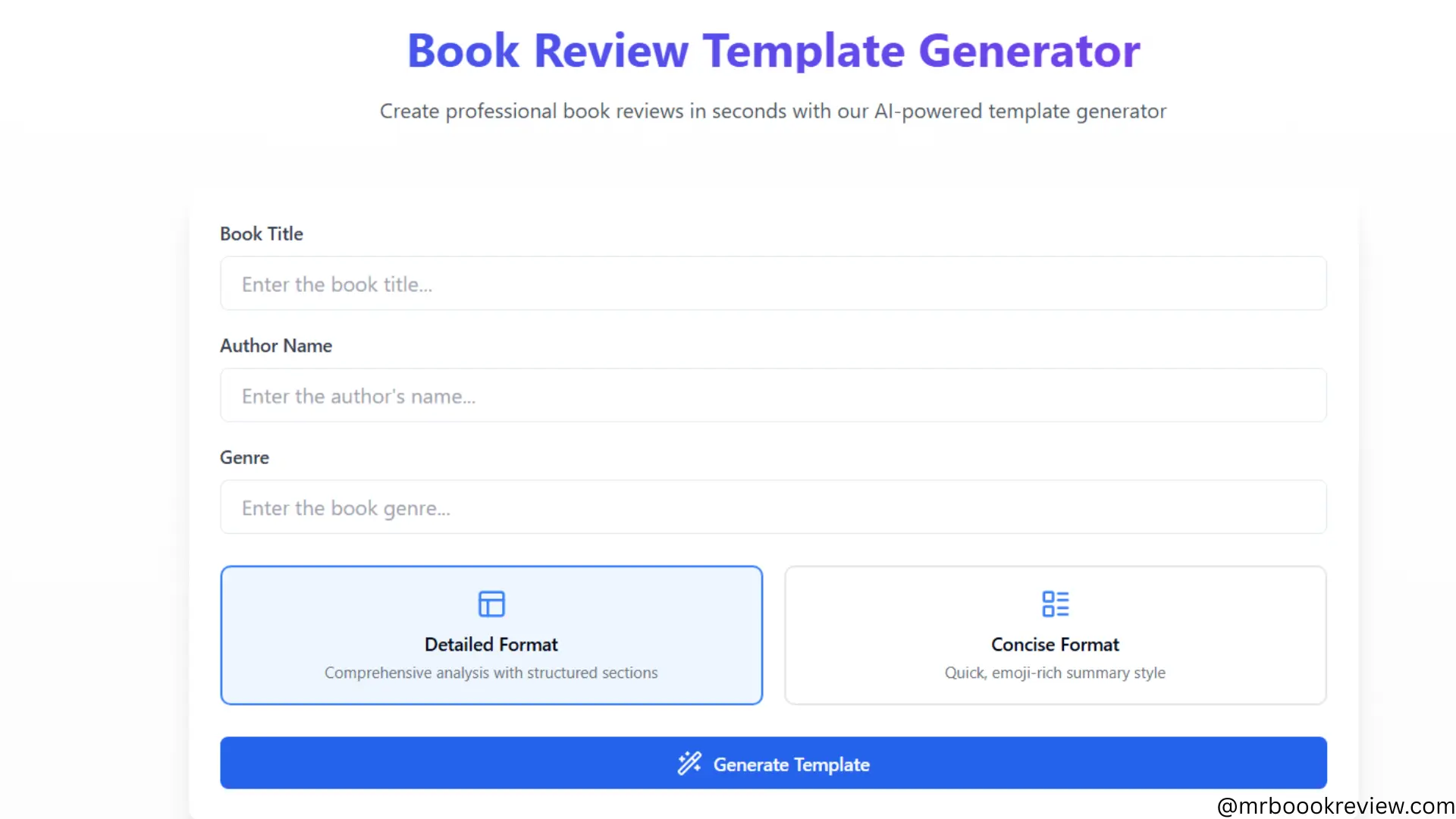 Book Review Template